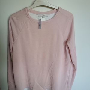 Loft pale pink shirt, button up back, NWT, M